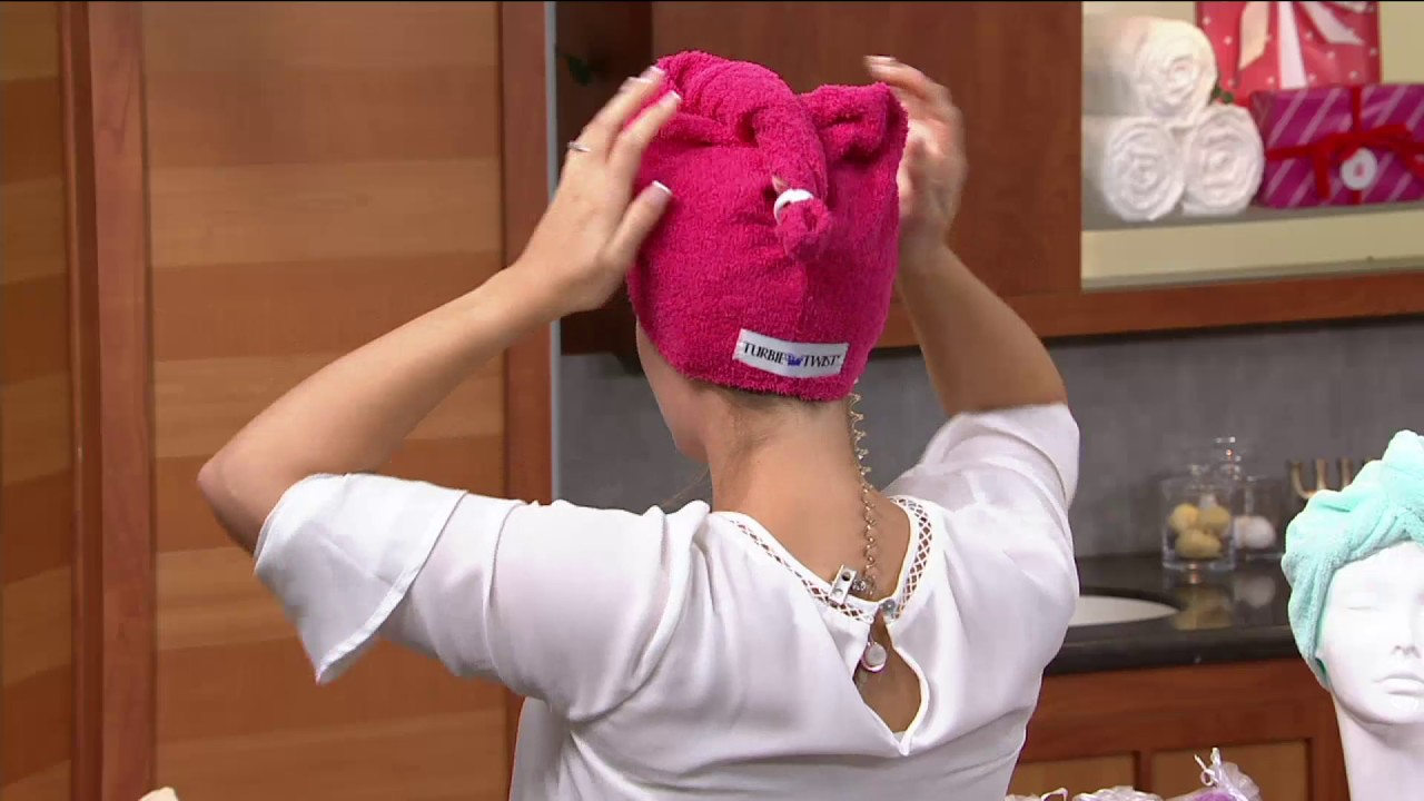 Set Of 4 Solid Color 100 Cotton Turbie Twist Hair Towels On Qvc