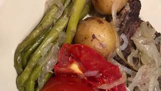 Baked Steak Entire Meal in One Dish