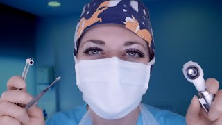 ASMR Ear Exam and Grommet Insertion Surgery for Ear Infection - Otoscope, Latex Gloves, Ear Drops