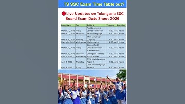 TS SSC Exam Time table 2026 ✅ | TS 10th Class Exam 2026  | Shorts  #trending
