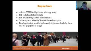 Pre-COP26 Briefing for the Health Community
