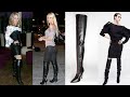 Pointed toe stilleto high heel leather&latex long boots designs/leather thigh high boots designs