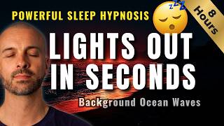Deep Sleep Hypnosis with Gentle Ocean Waves | Black Screen | 8 Hours