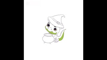 How to draw dinosaur 🦖 in procreate #timelapse#short video#cute & colourful with magic pot. Give 👍.