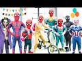 Superheros story  all spiderman destroys joker to protect kid spider man  action real life