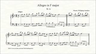Mozart, Allegro in F major, K.1c