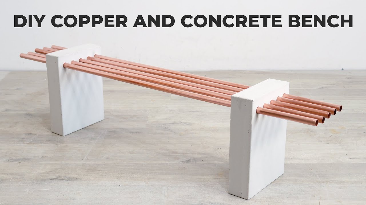 Diy White Concrete And Copper Bench Youtube