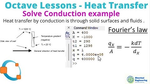 Octave Lessons: solve l heat transfer by conduction example - Fourier’s law