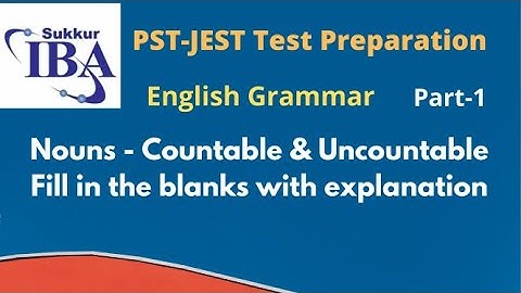 PST/JEST Test Preparation|English Grammar - Nouns - Countable & Uncountable|Explained in Urdu Part 1