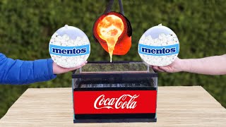 Experiment: Coca-Cola vs Lava vs Balloon of Mentos