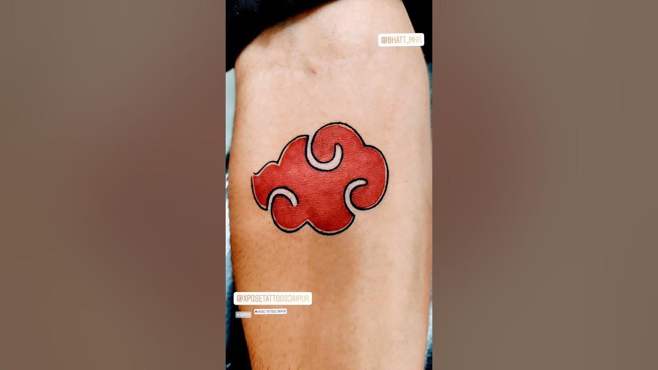 Akatsuki cloud tattoo for an anime fan - YouTube