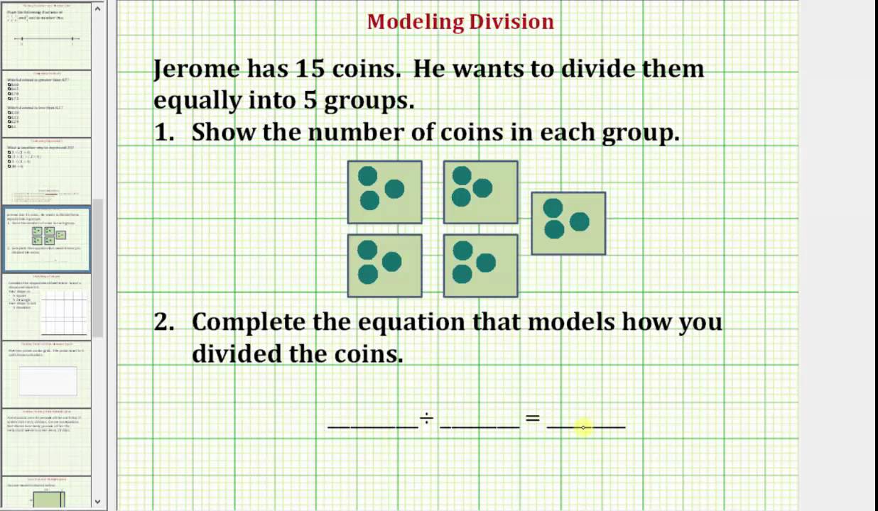 Create An Model For Division Using Groups Common Core 34 Math Ex 12