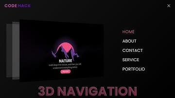 Responsive 3D Navigation Effect Using HTML CSS & JavaScript