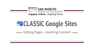 Classic Google Sites - Editing Pages & Inserting Content