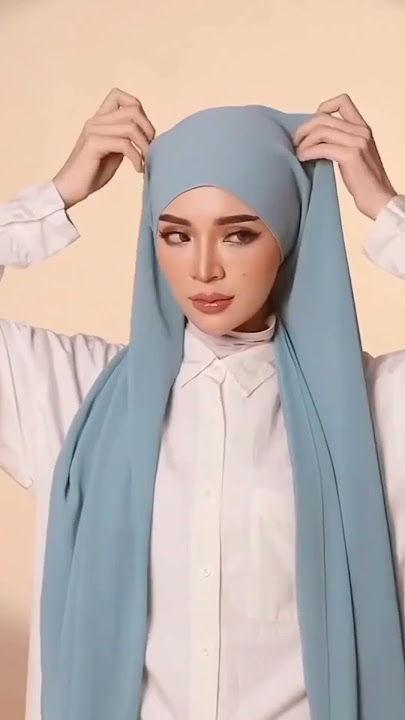 sky blue 💙 type hijab tutorial #hijabehaya #hijabfashion #abaya #hijabfashiontrends