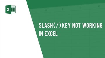 How To fix Slash key not working in excel