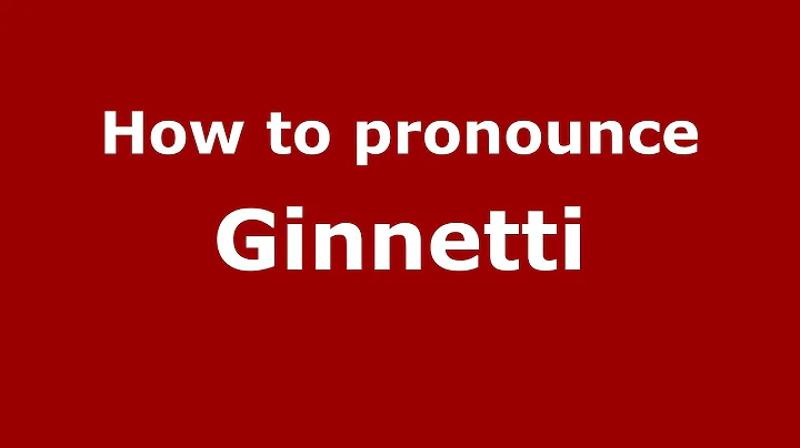 How to pronounce Ginnetti (Italian/Italy) - Pronou...