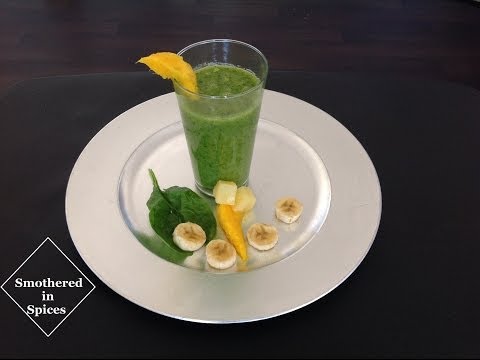 pineapple-mango-green-smoothie-recipe---smothered-in-spices---episode-3---for-nutribullets-too