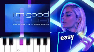 David Guetta & Bebe Rexha - I'm Good (Blue)  ~  EASY PIANO TUTORIAL