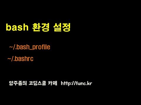 리눅스 기초 강의 -  bash 환경 설정 ~/.bash_profile  ~/.bashrc