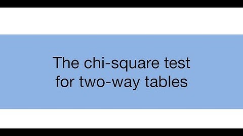 Topic 10.2: The chi-square test for two-way tables