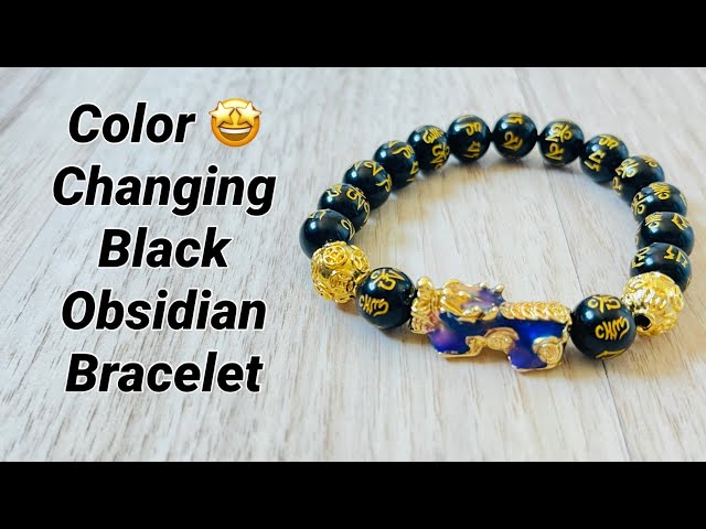  MANRUO Feng Shui Black Obsidian Wealth Bracelet Color