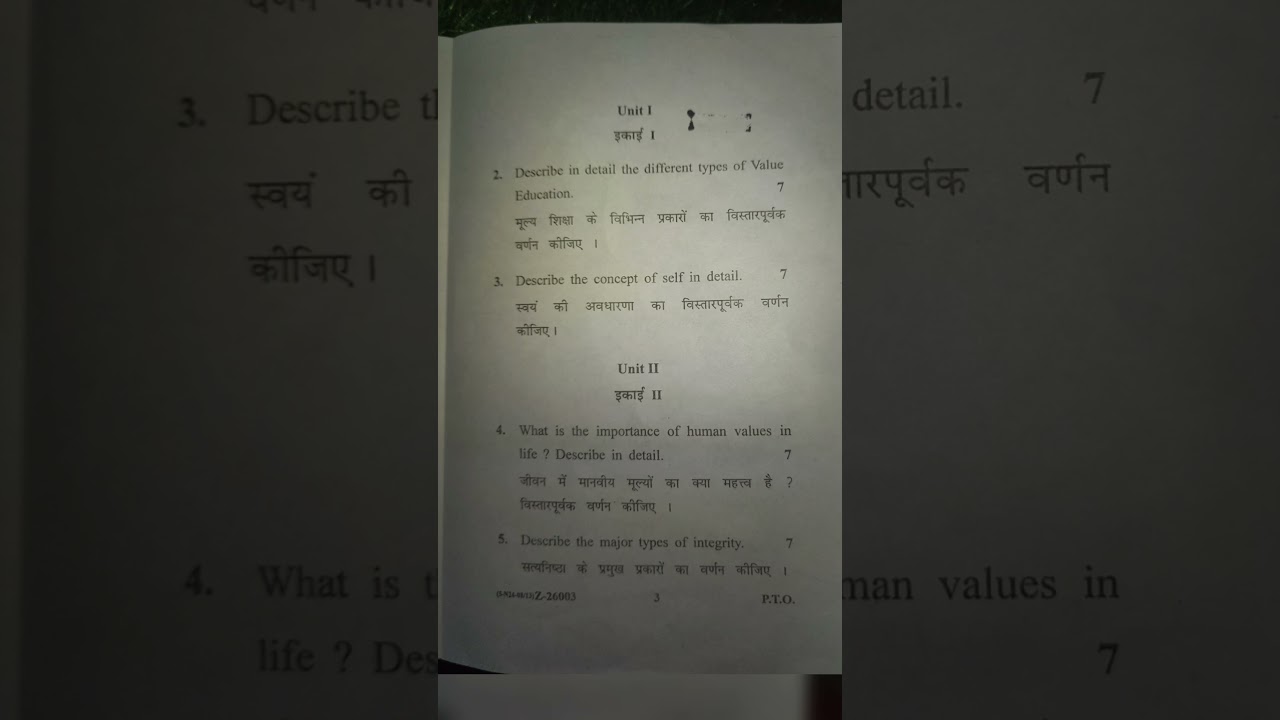 Human Values and Ethics ll CRSU ll B.COM 1st Sem. NEP ll 2024