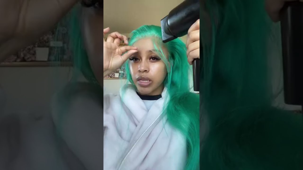 Real Customer Show The Colored Green Human Hair Wigs ft One More Hair