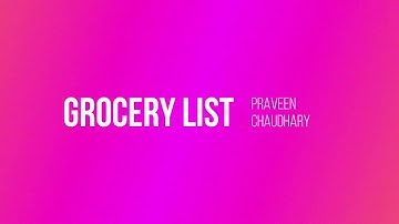 Grocery List