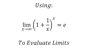 Using the limit of (1+1/x)^x as x approaches infinity to evaluate limits (first video!) - Calculus