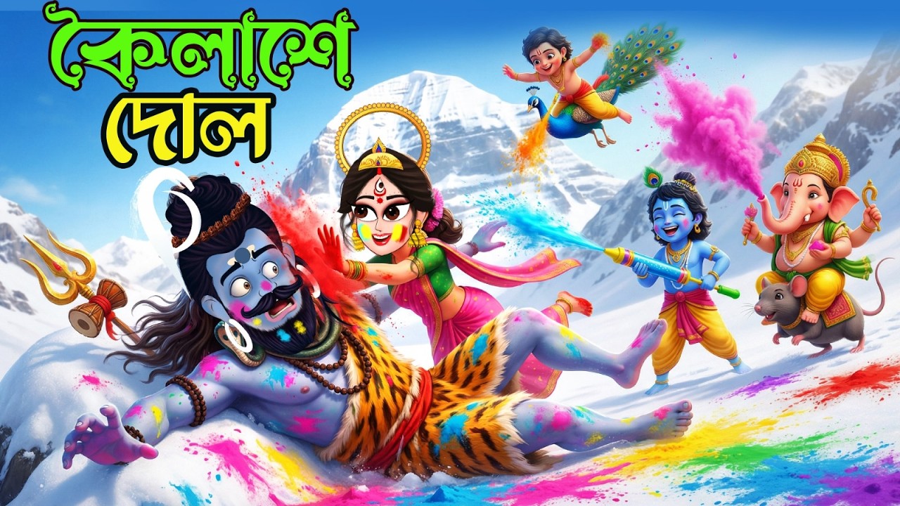 কৈলাসে দোল 😍 | শিবকে রঙ মাখালো কৃষ্ণ! | Shiv Krishna Holi | Bangla Cartoon ⭐BubbleToons Bangla