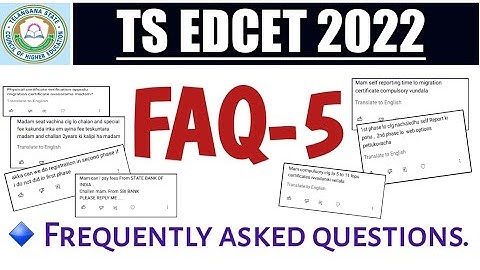 TS EDCET 2022 FAQ-5 ||EDCET frequently asked questions (doubts).