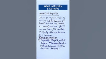 What is royalty | Types of royalty | accounting concepts