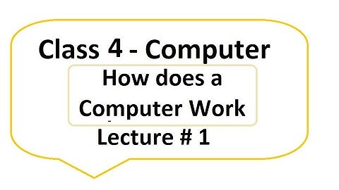 Class 4 - Subject Computer Science  -  How does a Computer Work - Online Lecture # 1- Hindi/Urdu