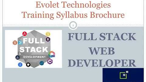 FULL Stack Training by Evolet Technologies Center of Excellence, Bangalore and Coimbatore