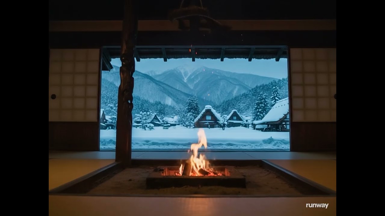 Traditional Japanese Winter Cottage ❄️🔥 | 囲炉裏　Irori Fireplace Ambience & Smooth Music