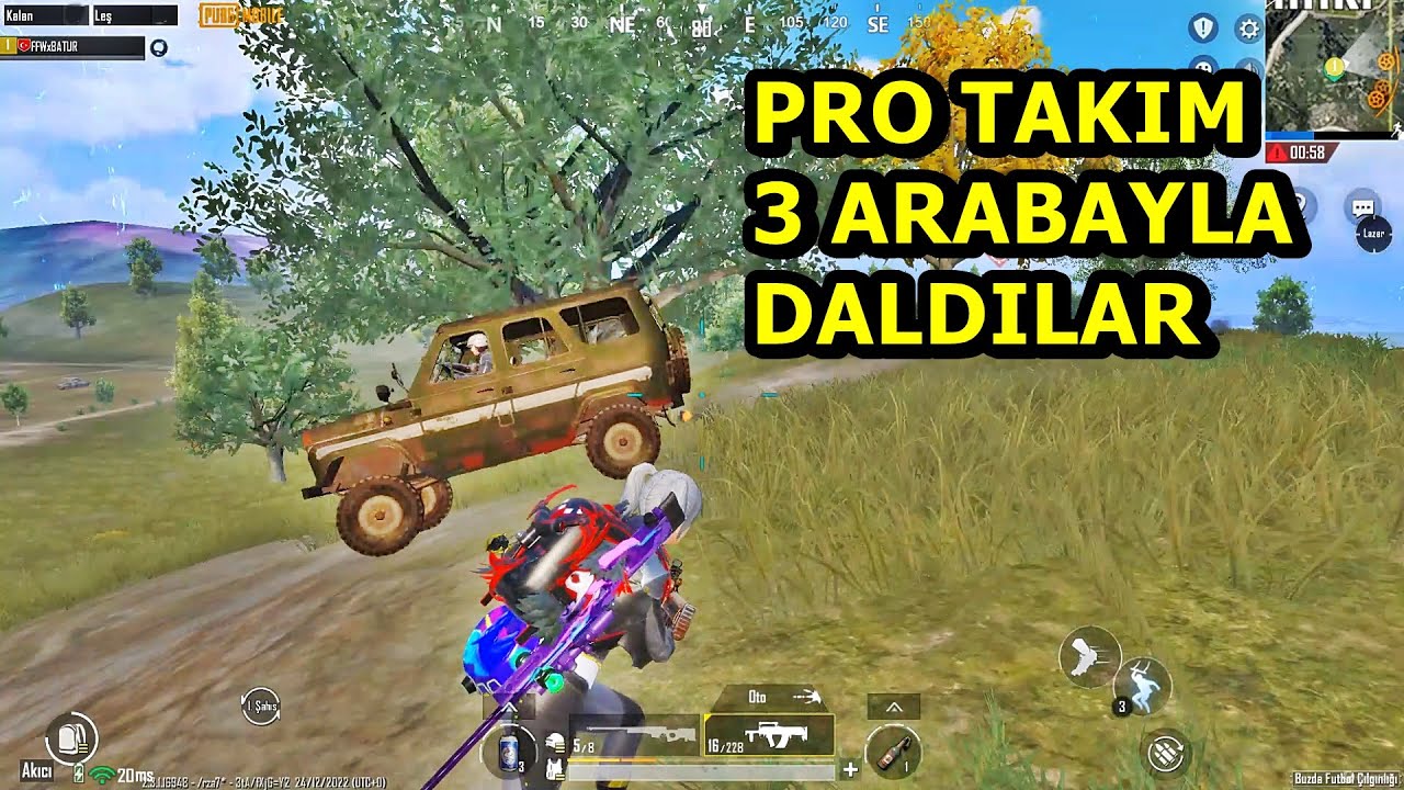 PRO TAKIMA DENK GELDİM ! 3 ARABAYLA ÜSTÜME DALDILAR ! SOLO VS SQUAD PUBG MOBİLE