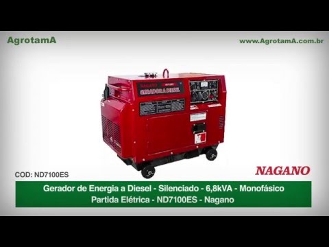 Vídeo de Gerador de Energia a Diesel Silenciado 6 KVA Monofásico Partida Elétrica - ND7100ES