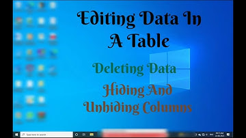 OpenOffice Base | Editing Data In A Table | Deleting Data | Hiding And Unhiding Columns