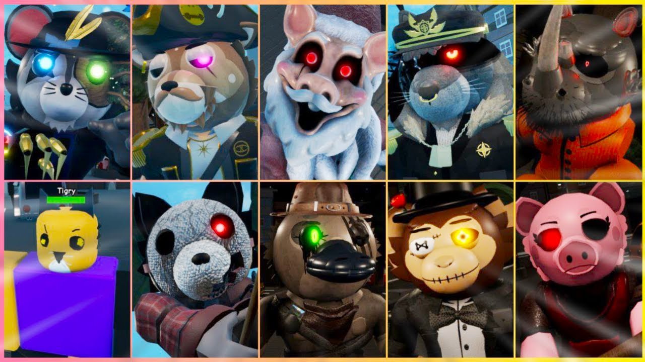 Piggy: Community Clash All Skins JUMPSCARES!!