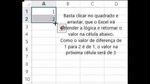 Usando a Alça de preenchimento no Excel