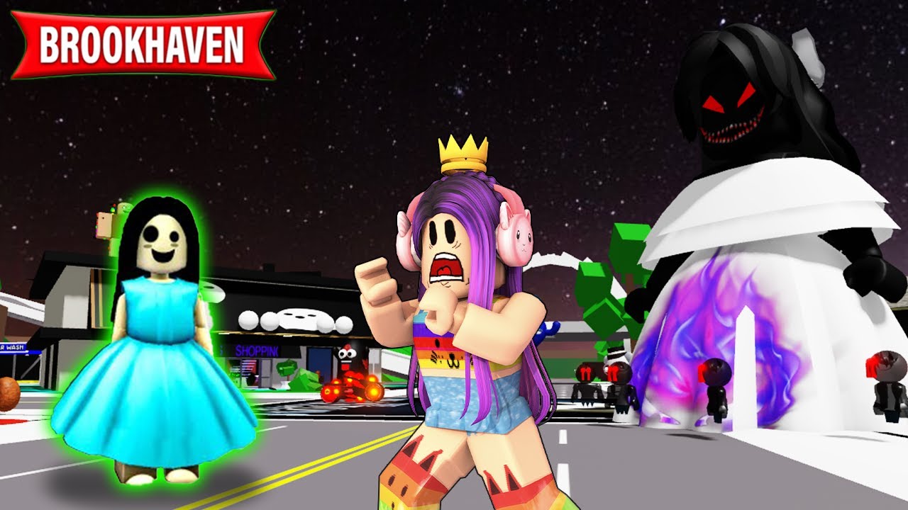 A MENINA FANTASMA INVADIU BROOKHAVEN COM OS SEUS AMIGOS ! ( Historinha Roblox )