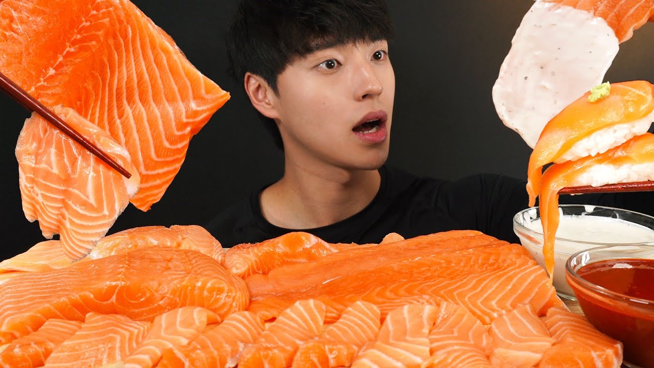 연어 한입 먹방 모음집🐟 땅규 통연어 먹방 SALMON MUKBANG サーモン лосось ASMR EATING SOUNDS