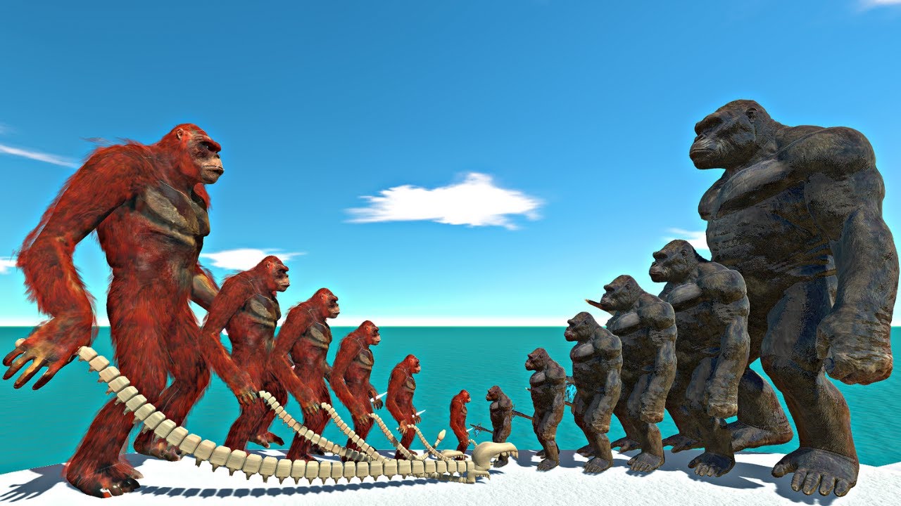 Growing Skar King vs Growing King Kong - Animal Revolt Battle Simulator