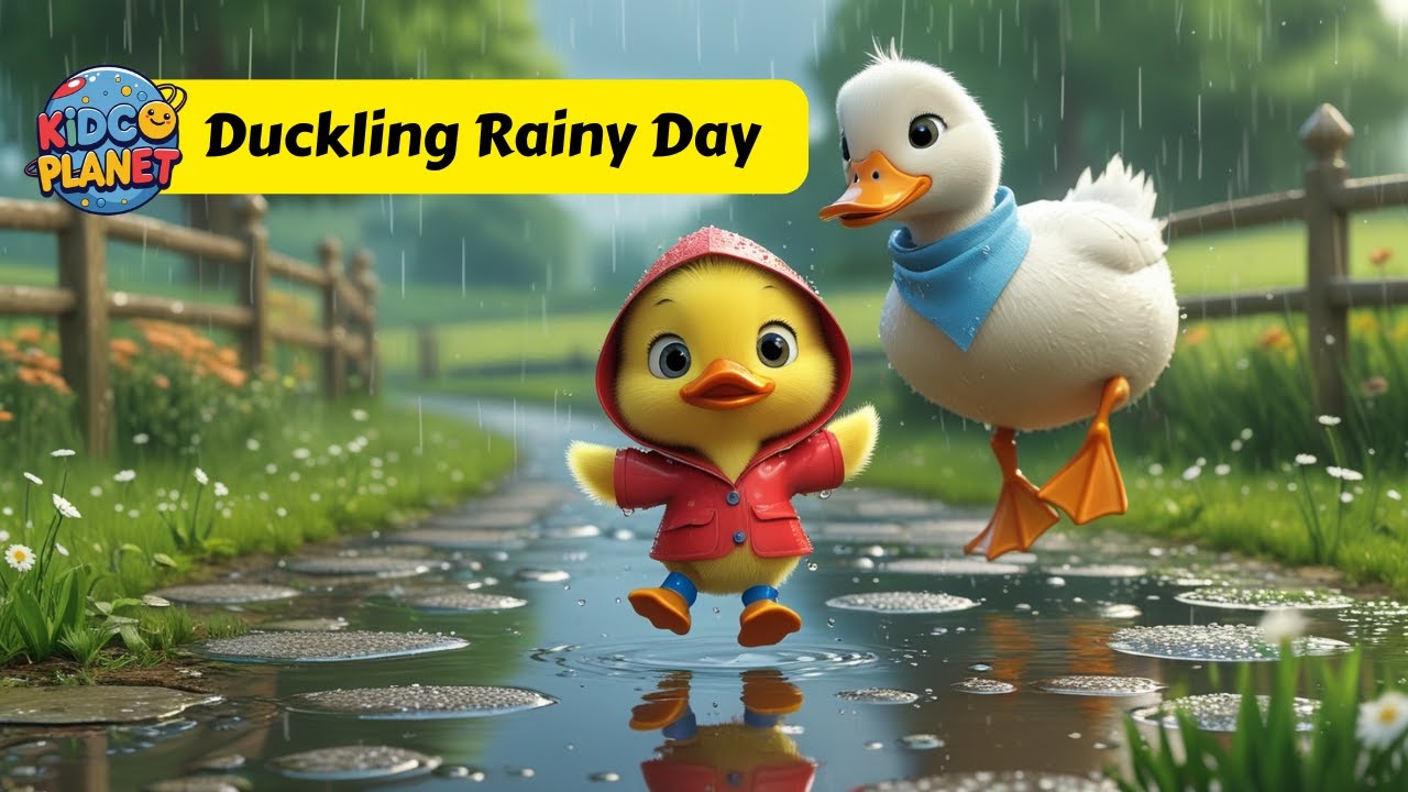 The Duckling Who Danced in the Rain | Duckling Rainy Day | Dancing Duck | Nursery Rhymes | Baby Song
