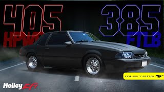 SBF Foxbody Mustang  picks up some power with Holley Sniper EFI