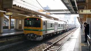 GV-E197系TS01編成 中央線試運転送り込み回送 鴻巣駅通過シーン