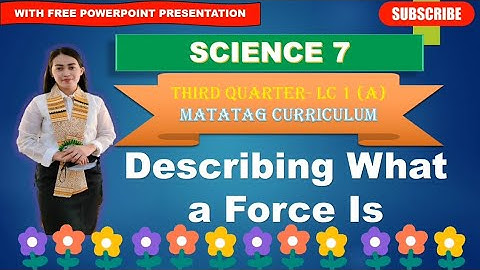 SCIENCE 7: Quarter 3- LC 1 (A): DESCRIBING WHAT A FORCE IS ||MATATAG CURRICULUM