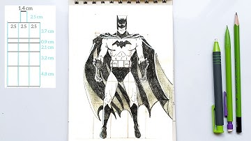 How To Draw Batman full body[ASMR]》Step by Step Tutorial with measurment》easy BATMAN 2024 drawing》