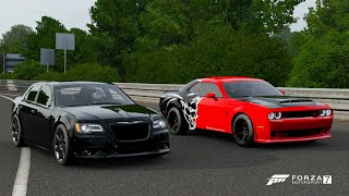 Forza 7 Drag race: Dodge Demon vs Chrysler 300 SRT8 700hp Top Speed Run Chrysler 300c Srt Vs Maserati Ghibli S Forza Motorsport 7